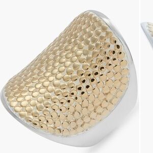 Anna Beck Classic Saddle Gold and Silver Textured Ring 8